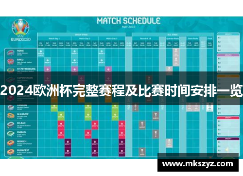 2024欧洲杯完整赛程及比赛时间安排一览